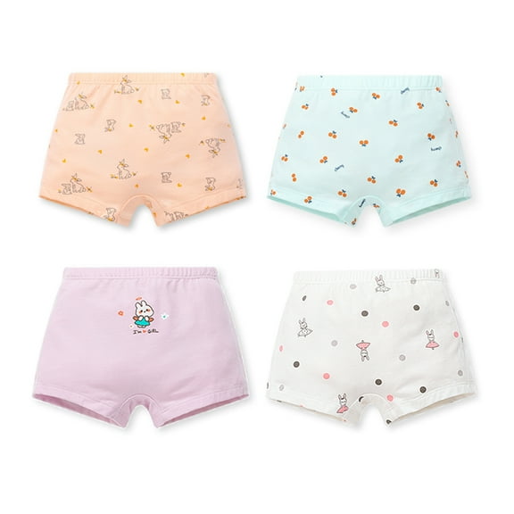 BULLPIANO Little Girls Cotton Boyshort Underwear Toddler Panties Soft Breathable Underpants Kids Boxer Briefs 4 Pack