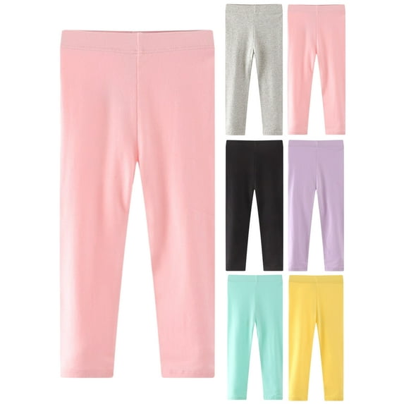 BULLPIANO Little Girls Footless Leggings Tight Cotton Thin Leggings Toddler Baby Solid Skinny Stretch Trousers Legging 1-7 Years