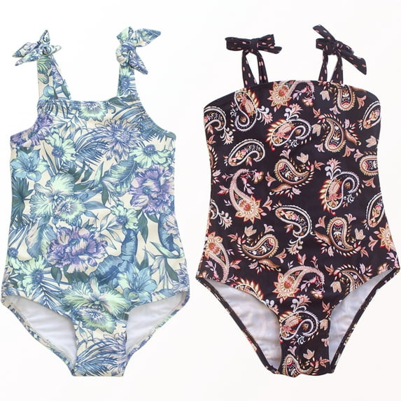 BULLPIANO Little Girls Summer One Piece Swimsuits Fashion Bathing Suit Swimwear 5-13 Y