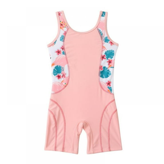 BULLPIANO Little Girls Swimsuit One Piece Swimwear for Girls Tie Dye Beach Wear Beach Scoop Neck Bikini Swimsuit, Size 4-5 Years