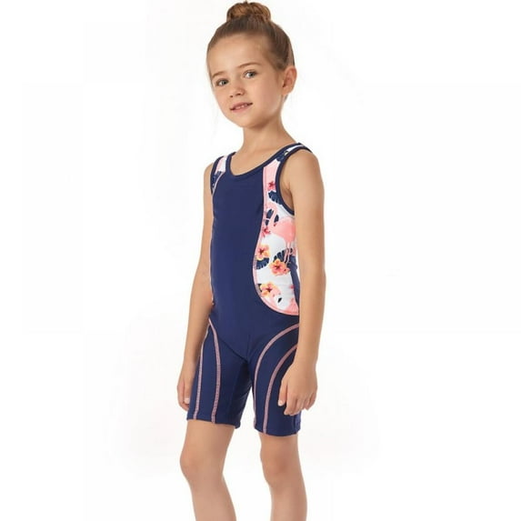 BULLPIANO Little Girls Swimsuit One Piece Swimwear for Girls Tie Dye Beach Wear Beach Scoop Neck Bikini Swimsuit, Size 4-5 Years