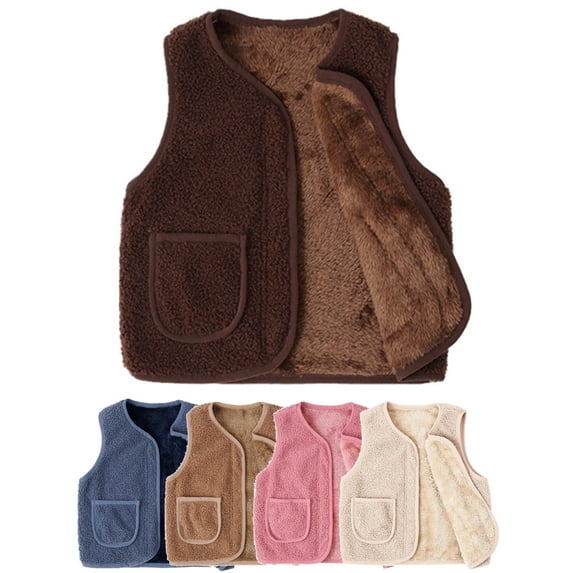 BULLPIANO Little and Big Kids Boy Girl Vest Winter Warm Fleece Sleeveless Waistcoat Jackets Coat Baby Soft Cardigan Vest 2-11Y