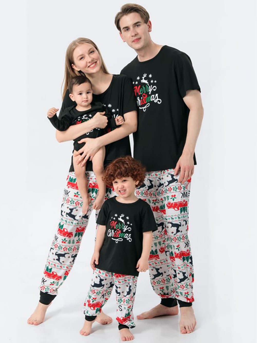 BULLPIANO Matching Family Pajamas Sets Christmas PJ's with Short Sleeve ...