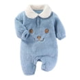 thumbnail image 1 of BULLPIANO Newborn Baby Fleece Snowsuit Winter One Piece Romper Warm Winter Coat for Girls Boys, 3-6M, 1 of 3