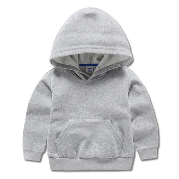 BULLPIANO Toddler Baby Boy Girl Hooded Sweatshirt with Pocket Solid Casual Hooded Pullover Sweatershirt Fall Winter Clothes, Size 1-2 Years