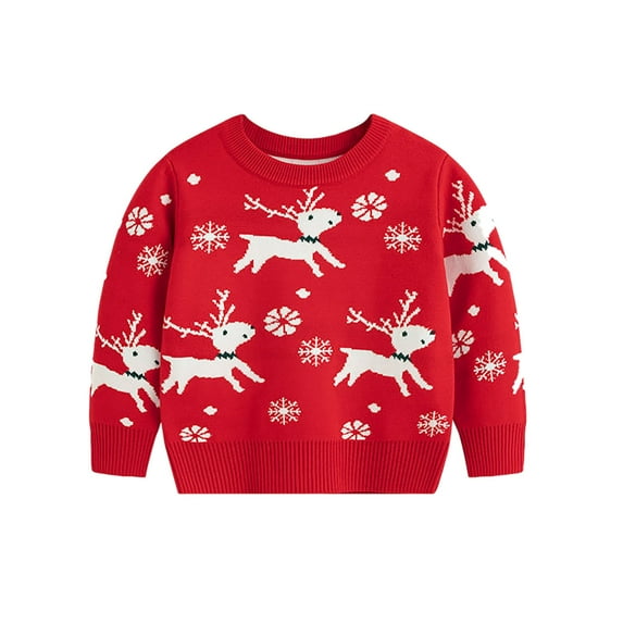 BULLPIANO Toddler Baby Boys Girls Christmas Sweater Knit Crew Neck Long Sleeve Sweatshirt Pullover Tops Christmas Sweater