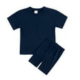 thumbnail image 1 of BULLPIANO Toddler Baby Boys Girls Summer Clothes Cotton Short Sleeves T-Shirt Tops Elastic Waist Shorts Unisex Kids Outfits Set, 1 of 9