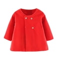 thumbnail image 1 of BULLPIANO Toddler Baby Girl Fall Woolen Coats Snowsuit Solid Long Sleeve Button Jacket Outwear for 0-4 Years, 1 of 12