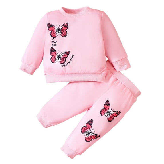 BULLPIANO Toddler Baby Girls Clothes Fall Outfits Baby Pullover Sweatshirt Sweatpants Set Kids Winter Sweatsuit
