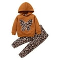 thumbnail image 1 of BULLPIANO Toddler Baby Girls Hoodie Outfit Long Sleeve Hoodie Leopard Print Sweatshirt Pants 2Pcs Fall Winter Outfit Set, 1 of 8