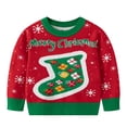 thumbnail image 1 of BULLPIANO Toddler Boy Girl Ugly Christmas Sweater Crewneck Long Sleeve Knit Sweatshirt Kids Xmas Pullover Sweater Tops 3-7T, 1 of 8