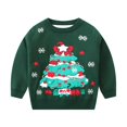 thumbnail image 1 of BULLPIANO Toddler Boy Girl Ugly Christmas Sweaters Crewneck Long Sleeve Pullover Winter Warm Xmas Pullover Jumper, 1 of 8