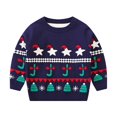 thumbnail image 1 of BULLPIANO Toddler Boy Girl Ugly Christmas Sweaters Crewneck Long Sleeve Pullover Winter Warm Xmas Pullover Jumper, 1 of 3