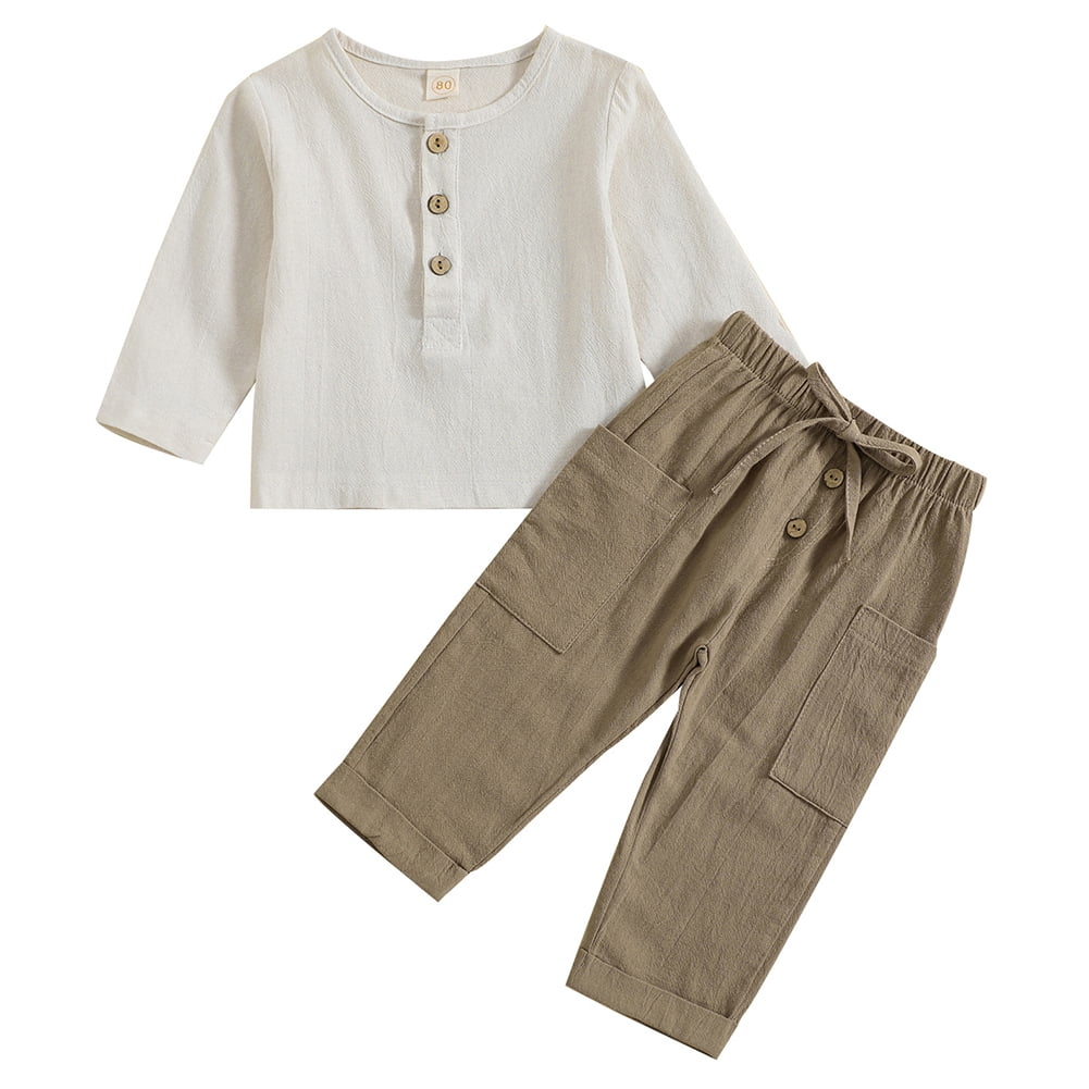 BULLPIANO Toddler Boy Linen Outfit Baby Boy Spring Summer Clothes Set ...