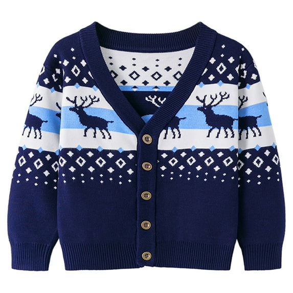 BULLPIANO Toddler Boys Girls Sweatshirt Ugly Christmas Sweater Xmas Pullover Funny Reindeer Santa Tops Warm Crewneck Winter Clothes, Size 4-5 Years