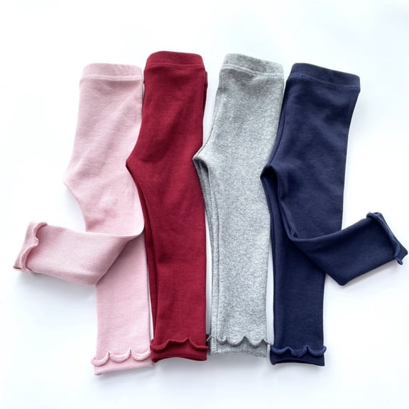 BULLPIANO Toddler Girls Leggings Footless Tights Cotton Baby Solid Leggings Pants 0-5 Years