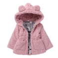 thumbnail image 1 of BULLPIANO Toddler Girls Winter Fleece Coats Jacket Kids Thicken Hooded Faux Jacket Baby Warm Outwear, 1 of 8