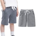 thumbnail image 1 of BULLPIANO Toddler Kids Boy Solid Color Shorts Elastic Waist Casual Short Trousers Spring Summer Fall Short Pants,Size 5 Years, 1 of 8