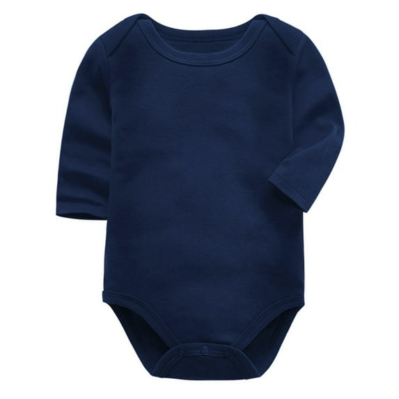 BULLPIANO Unisex Baby Long Sleeve Bodysuits Soft Cotton Romper Solid Color Pajamas for Boy Girl