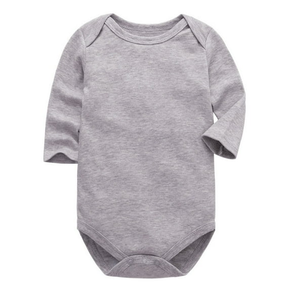 BULLPIANO Unisex Baby Long Sleeve Bodysuits Soft Cotton Romper Solid Color Pajamas for Boy Girl