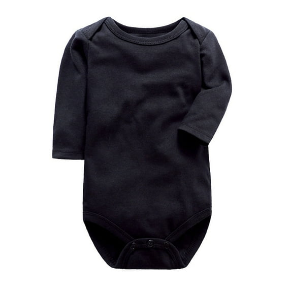 BULLPIANO Unisex Baby Long Sleeve Bodysuits Soft Cotton Romper Solid Color Pajamas for Boy Girl