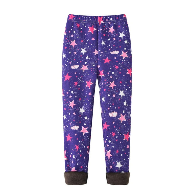  Sleepdown Girls Leggings Pack of 2 Fleece Lined