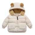 thumbnail image 1 of BULLPIANO Winter Coat forToddler Boys Girls Bear Ear Hooded Padded Jacket Outfit Warm Clothes Outerwear, 1 of 6