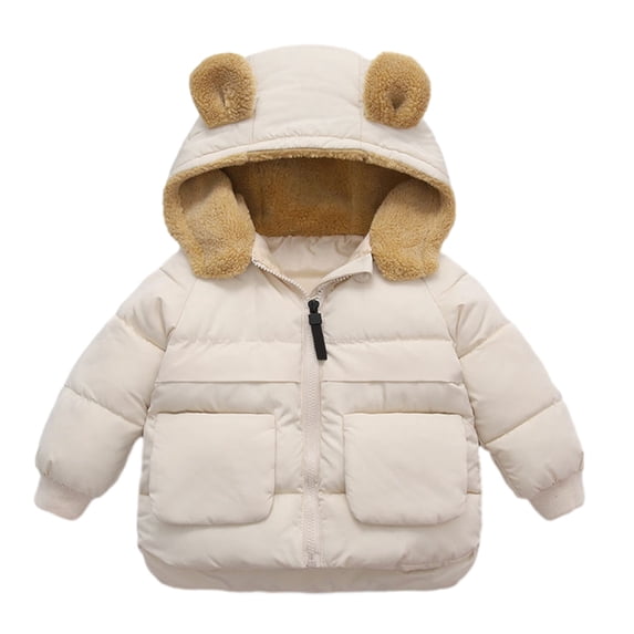 BULLPIANO Winter Coat forToddler Boys Girls Bear Ear Hooded Padded Jacket Outfit Warm Clothes Outerwear