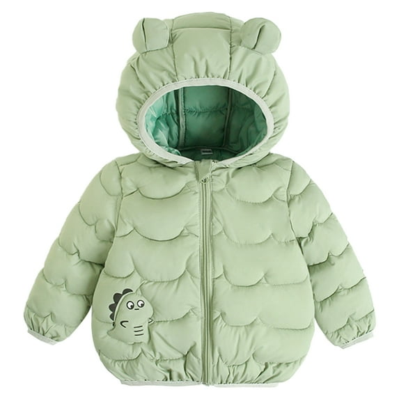 BULLPIANO Winter Coats for Toddler Boys Girls Light Puffer Padded Jacket Winter Outerwear with Bear Hood