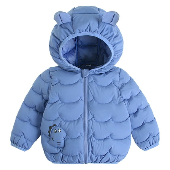 BULLPIANO Winter Coats for Toddler Boys Girls Light Puffer Padded Jacket Winter Outerwear with Bear Hood