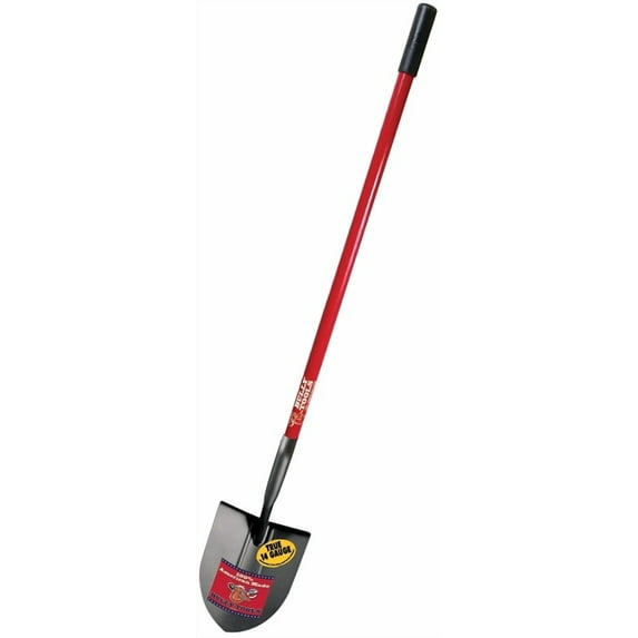 Bully Tools 82515 14-Gauge Round Point Shovel with Fiberglass Long Handle