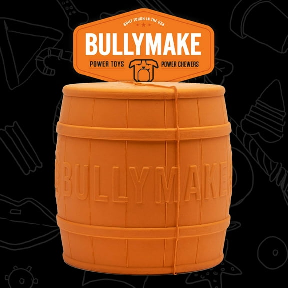 BULLYMAKE Keg Rubber Chew Toy for Dogs  Durable Treat Stuffing Toy