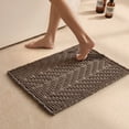 thumbnail image 1 of BULULOM Bathroom Rug - Herringbone Texture Absorbent Small Waffle Bath Mat, Ultra Soft Anti Non Slip Super Absorbent Quick Dry, achine Washable,16"*24" Taupe, 1 of 11