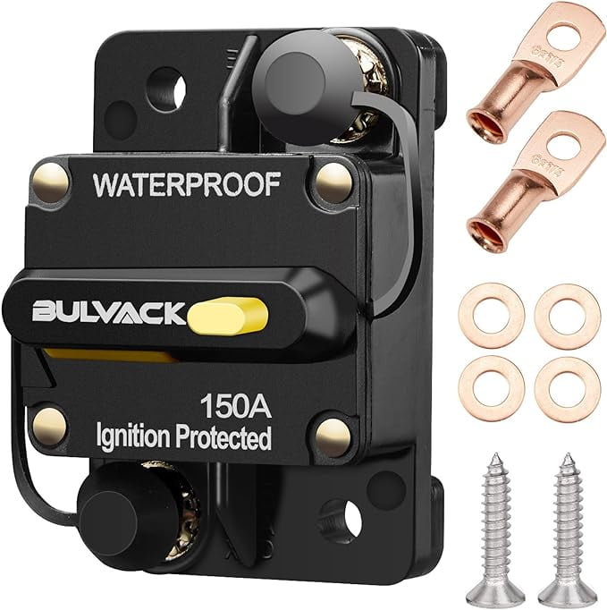 BULVACK 150 Amp Circuit Breaker with Manual Reset for Car Marine Trolling Motors Boat ATV Manual