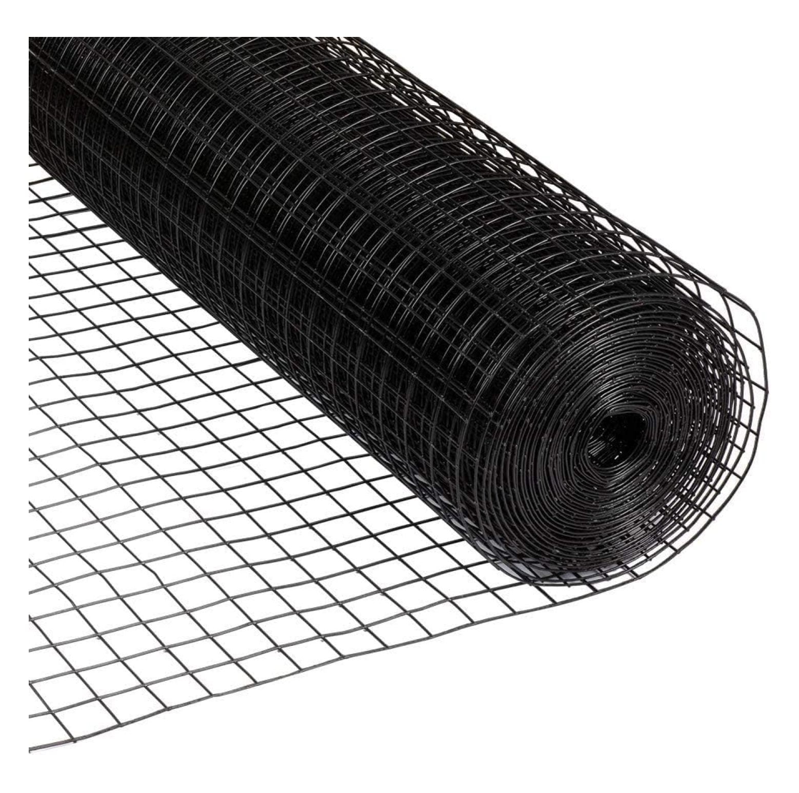 BULYAXIA 16 Gauge Black Vinyl Coated Welded Wire Mesh Size 1.5 inch by ...