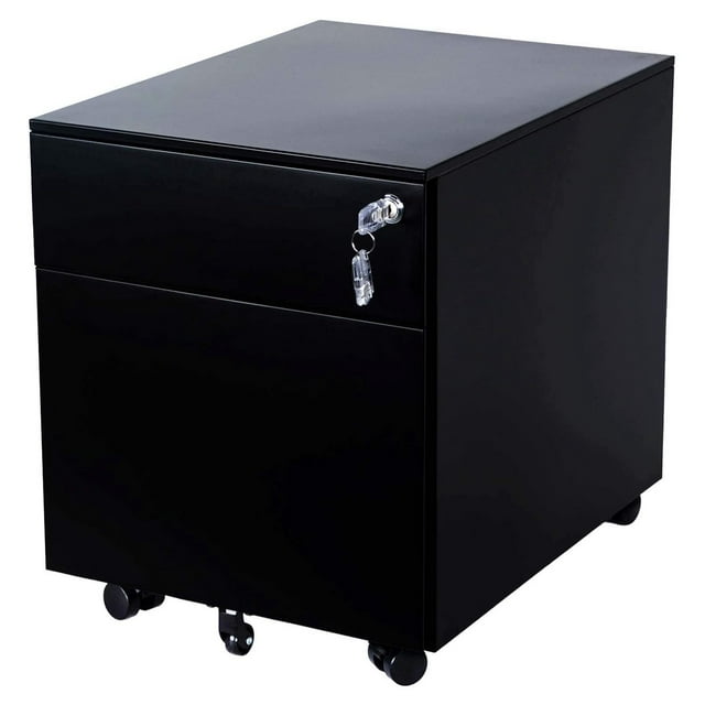 BULYAXIA 2Drawer Mobile Rolling File Under File with