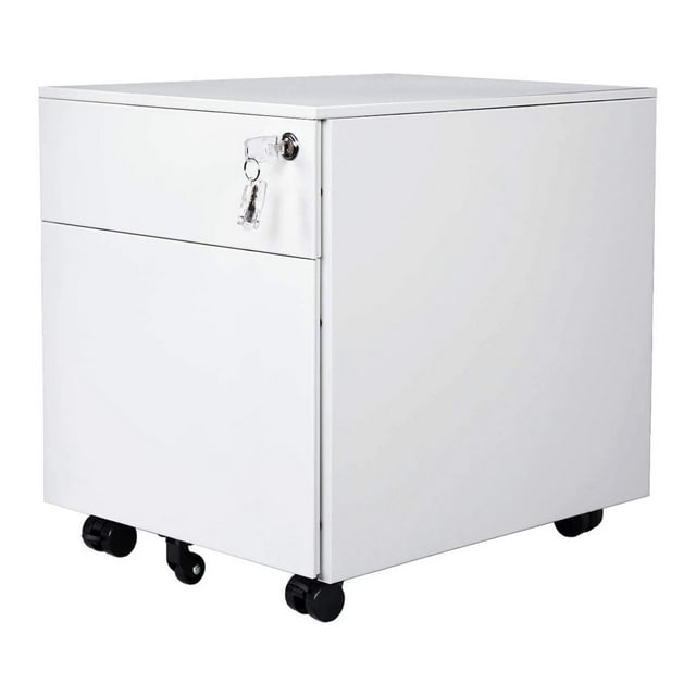 BULYAXIA 2Drawer Mobile Rolling File Under File with