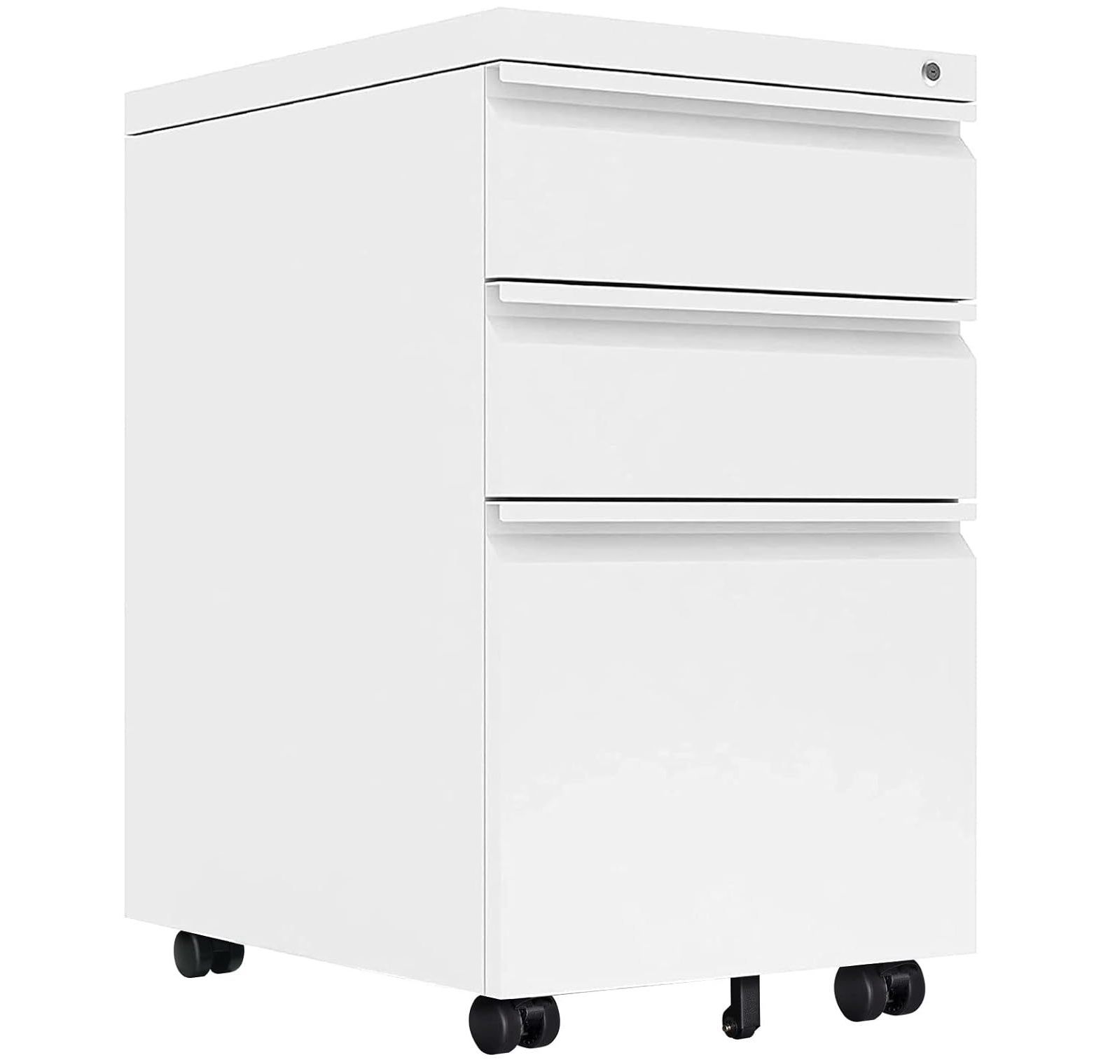 BULYAXIA 3Drawer Mobile File with Lock, Rolling Office File