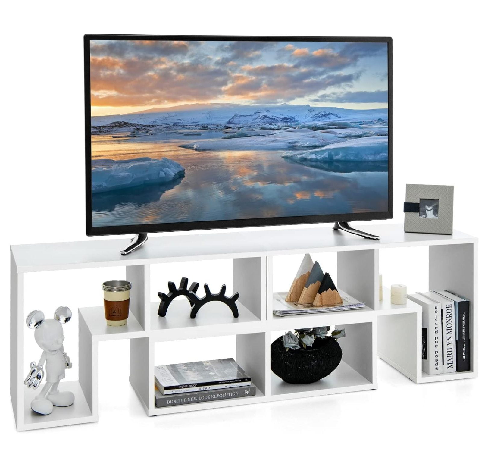 BULYAXIA 3 Pieces Cube TV Stand, Modern Entertainment Center for up to