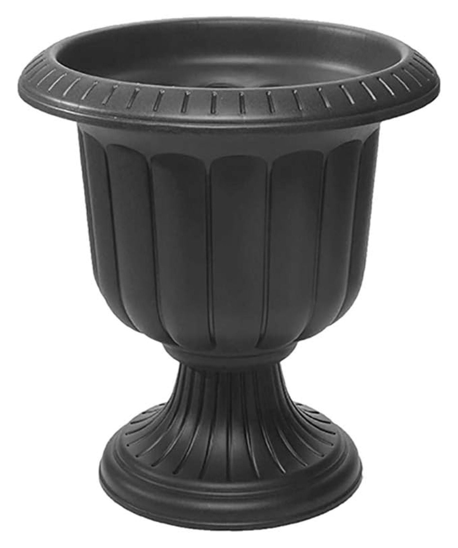 Classic Black Plastic Grecian Urn Planter, 19-Inch