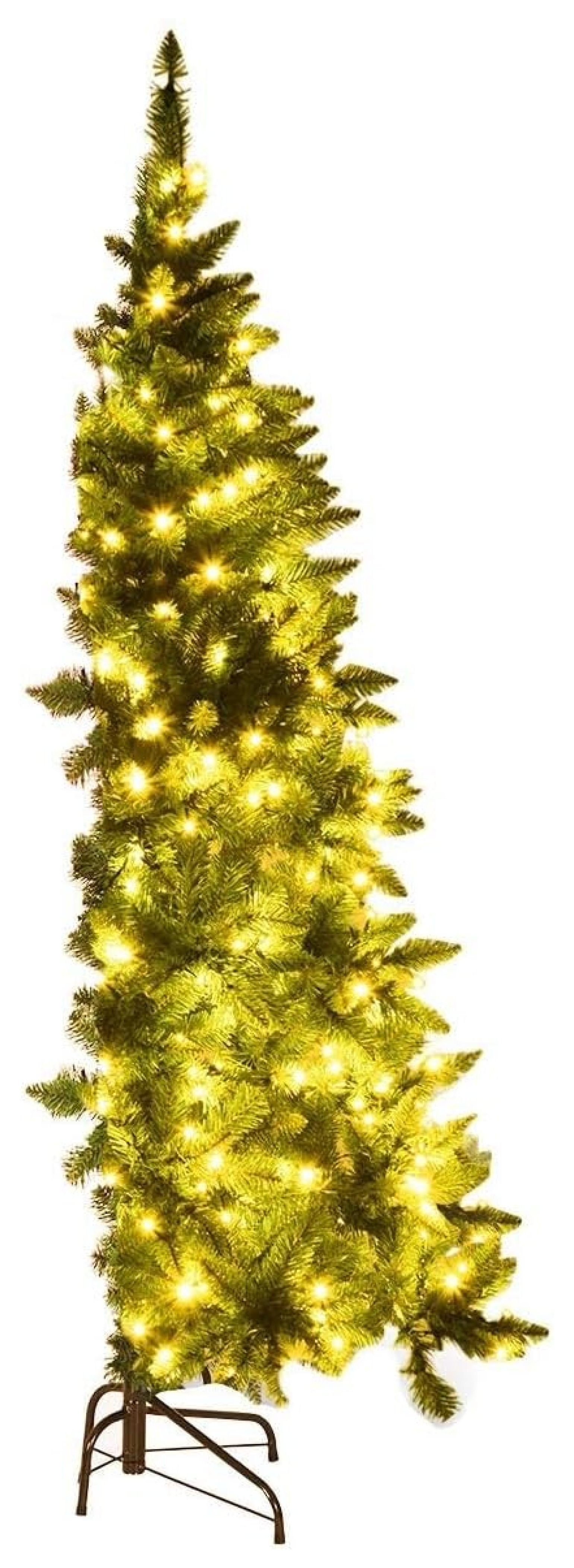 BULYAXIA 6 Feet PreLit Half Christmas Tree for Wall and Corner, Half