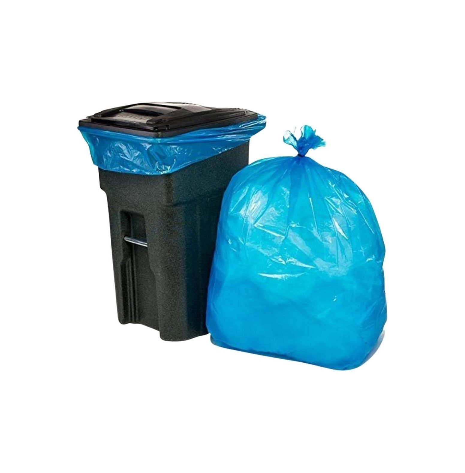BULYAXIA 65 Gallon Recycling Trash Bags │1.5 Mil │ Blue Heavy Duty