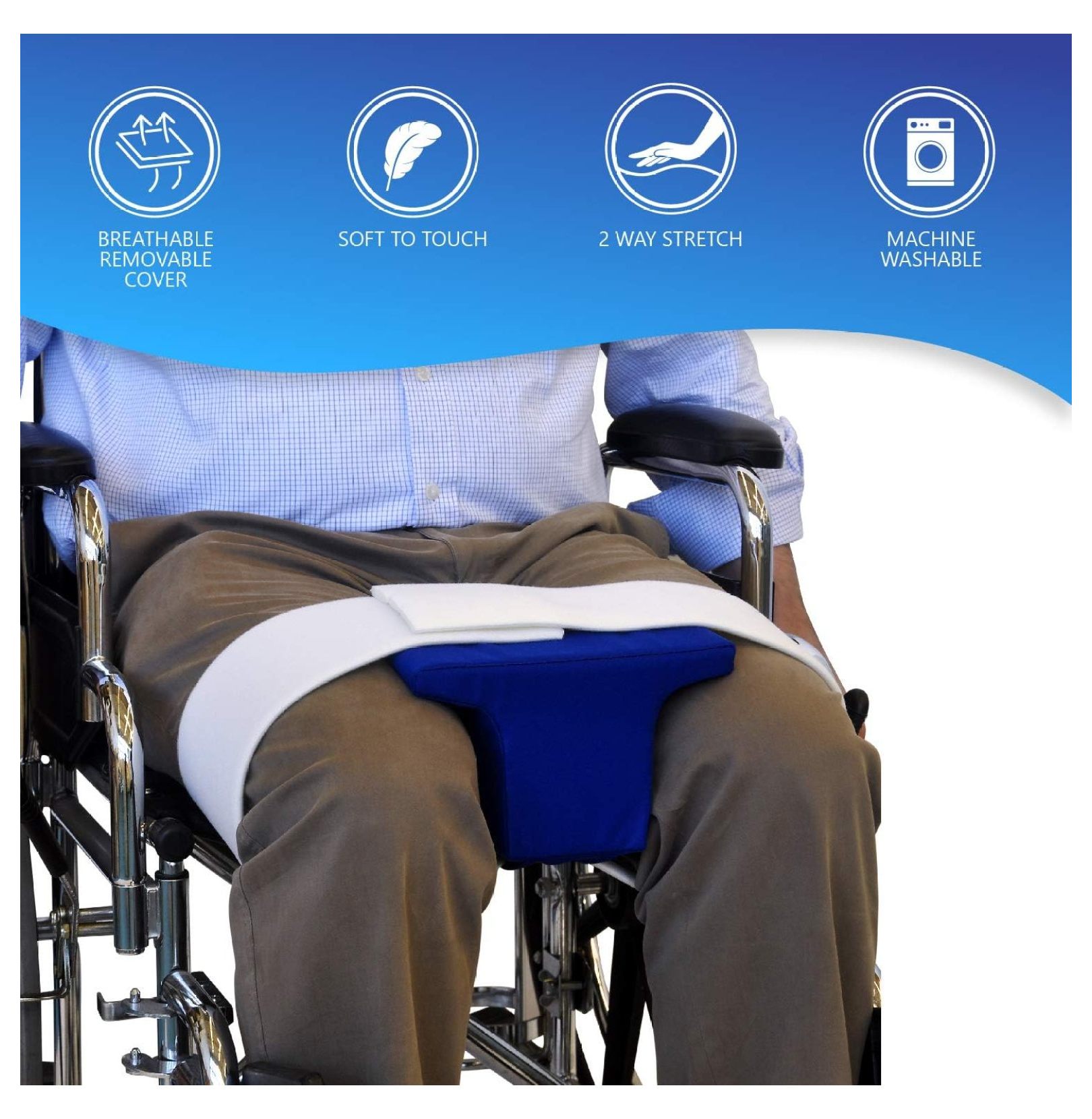 BULYAXIA Abduction Wedge Knee Separator Soft Hip Block with Strap for