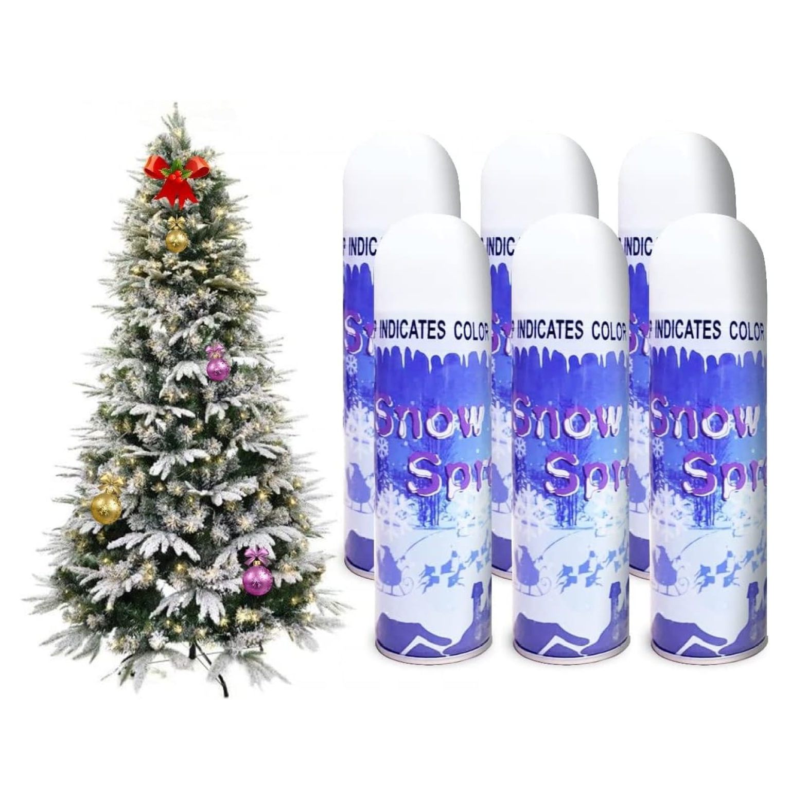 BULYAXIA Artificial Christmas Tree Snow Foam, 8 Oz Christmas Decorations Tree Snow Spray