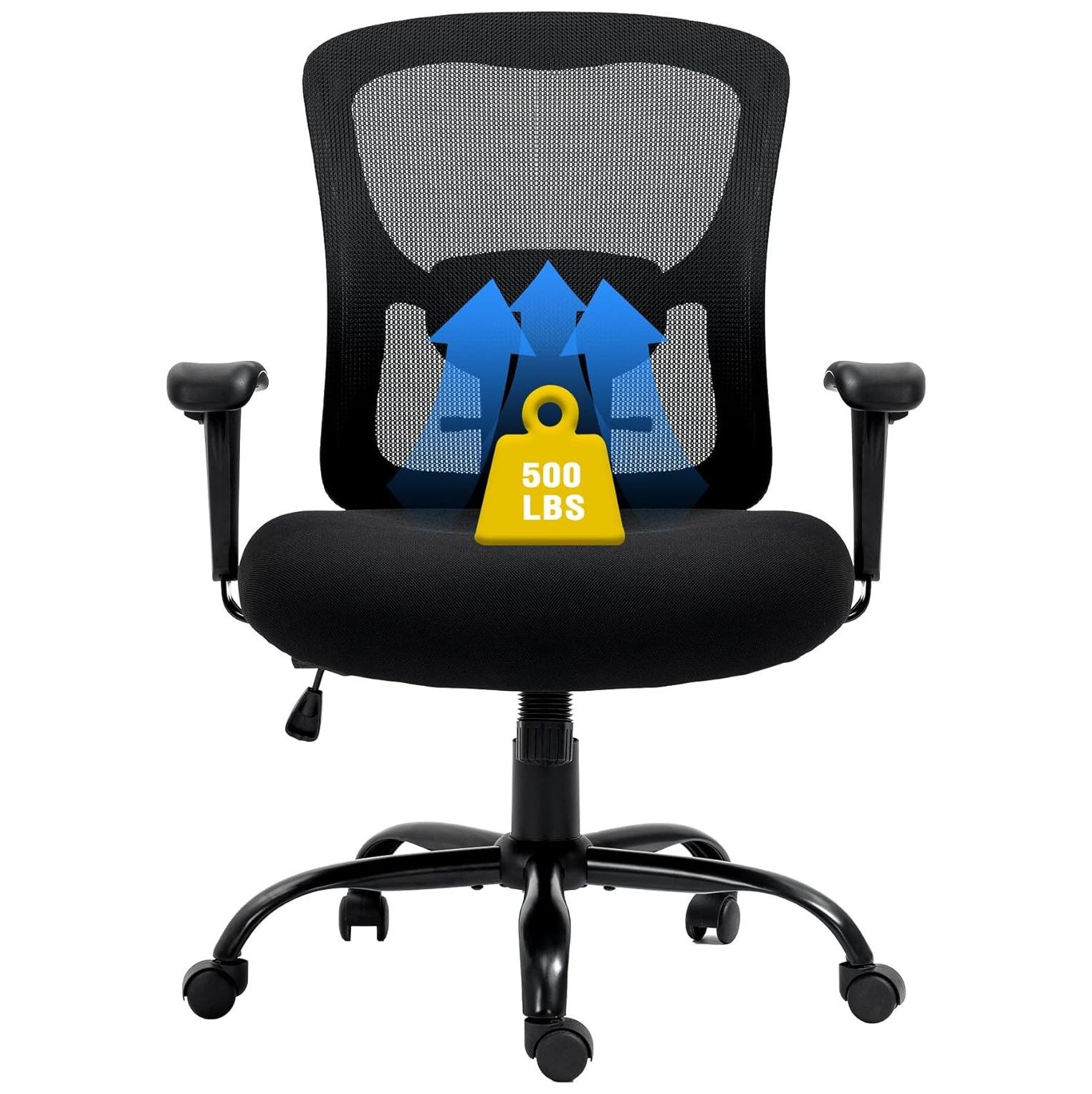 BULYAXIA Big and Tall Office Chair 500lbs, Ergonomic High Back Computer