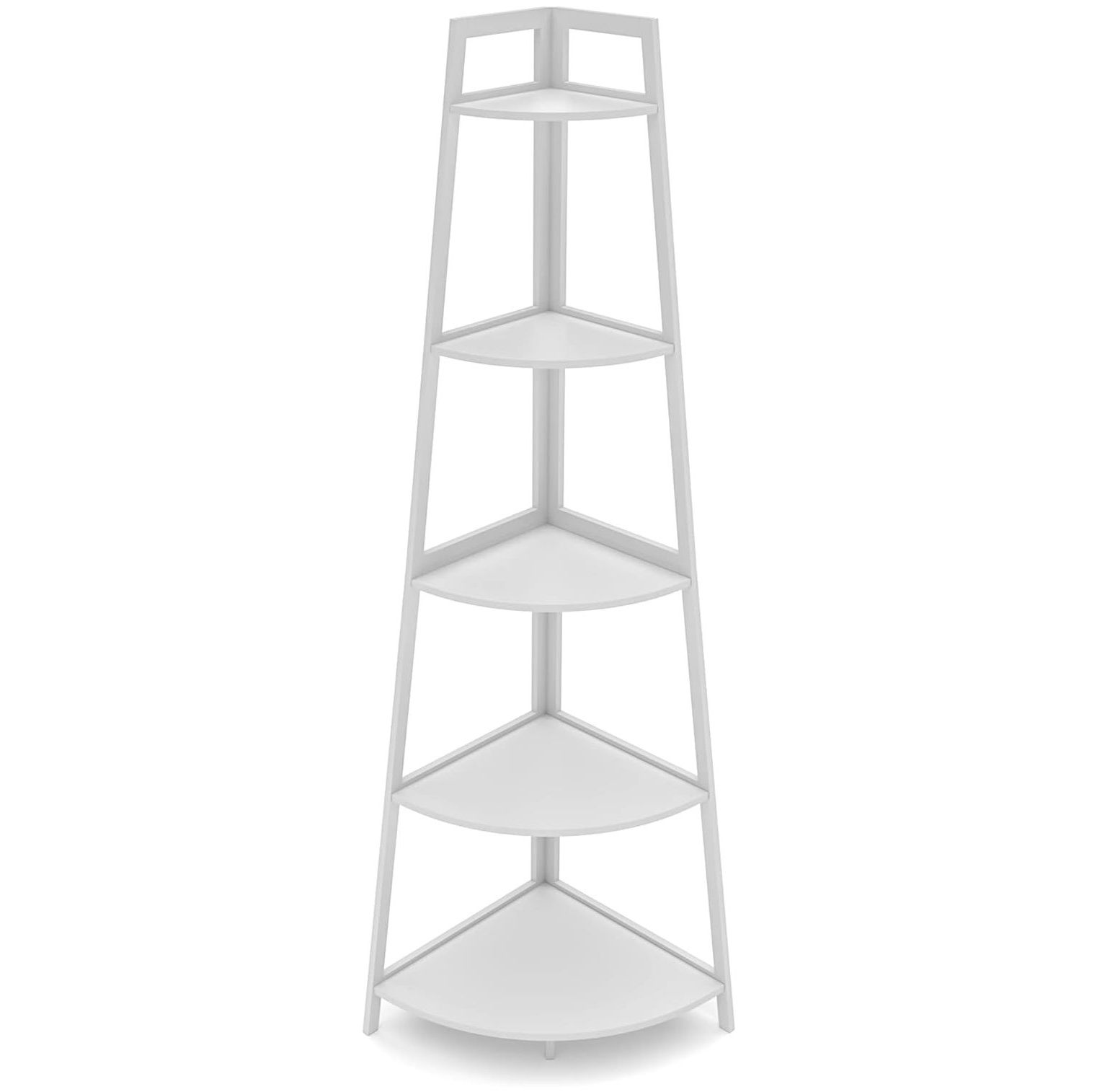 BULYAXIA Corner Shelf, 5 Tier Bookshelf, 70.8 Inch Tall Bookcase, Open