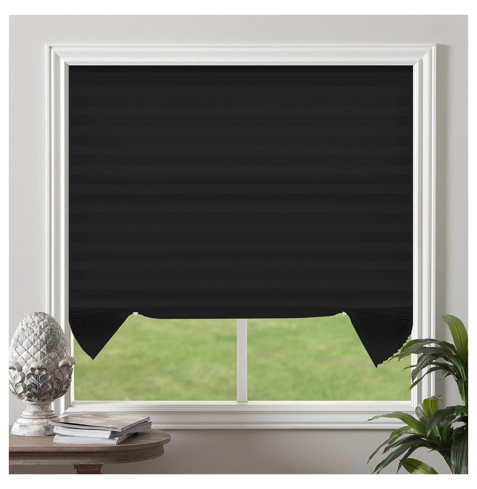 BULYAXIA CuttoSize Light Filtering Pleated Fabric Shades, Cordless