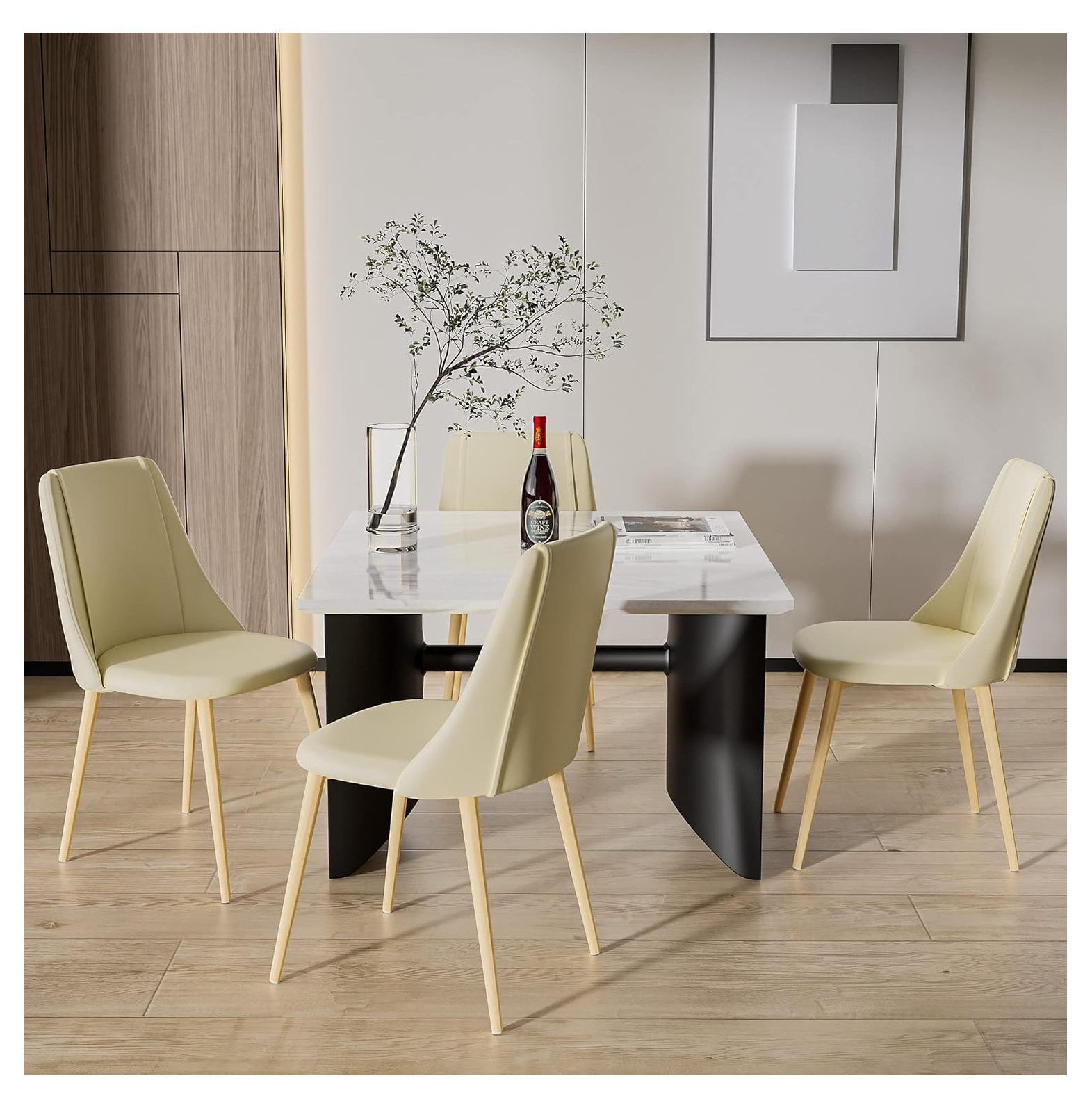 BULYAXIA Dining Chairs Set of 4, Modern Living Room Chairs, Upholstered