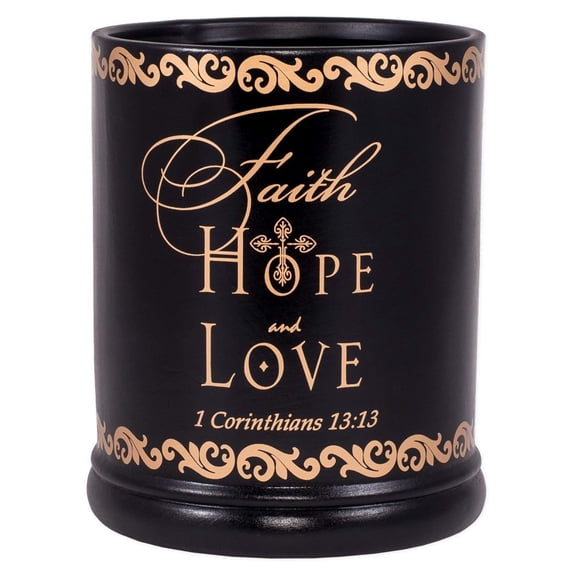 BULYAXIA Faith Hope Love Ceramic Stoneware Electric Large Jar Candle Warmer