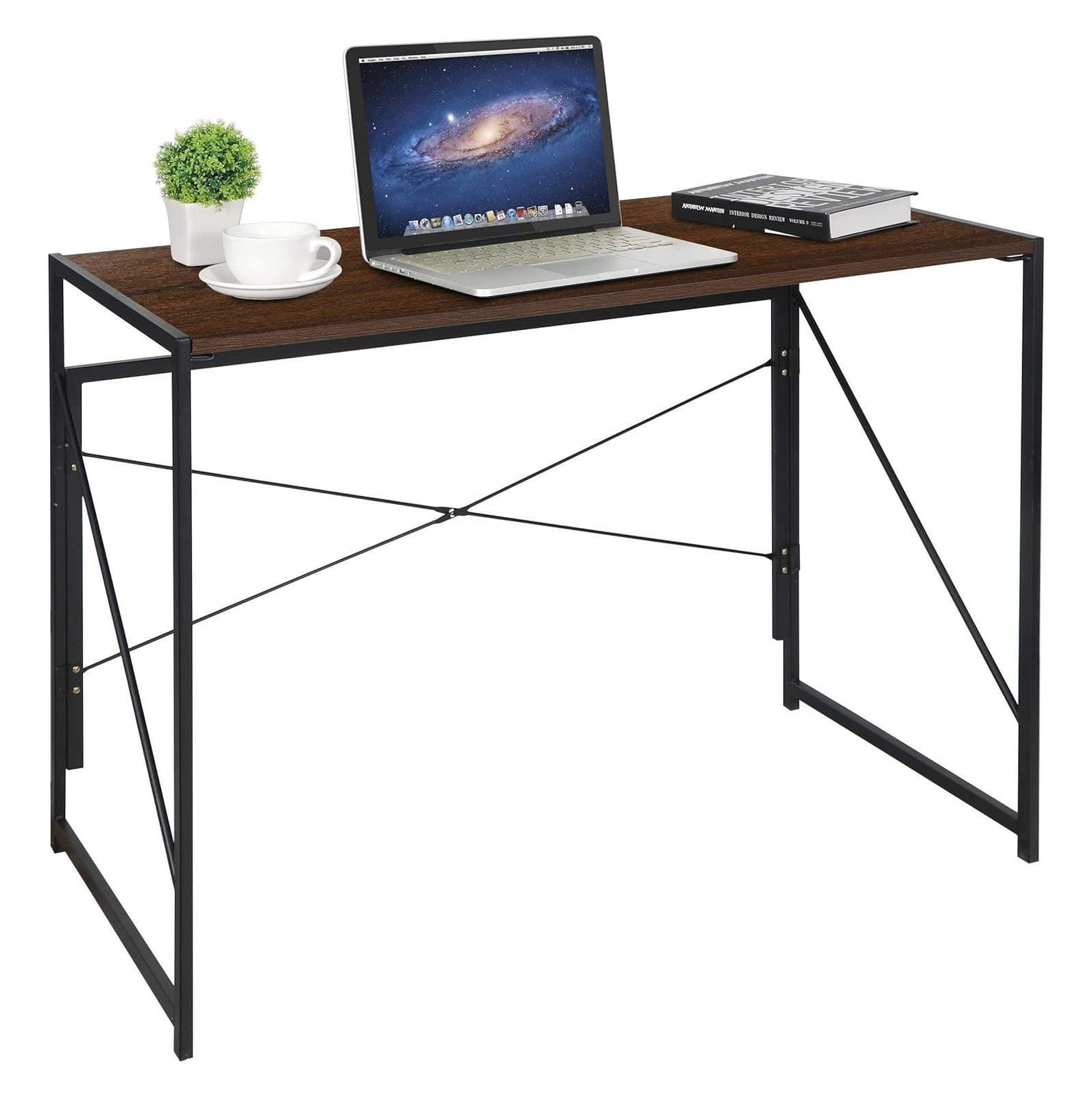 BULYAXIA Folding Computer Desk, Writing Study Desks for Home Office